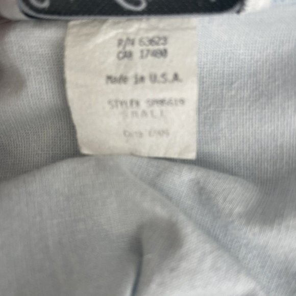 Vintage Saint Germain Paris blue blouse top oversized gold buttons size small - Picture 4 of 6